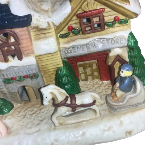 Christmas Village Street Ceramic Christmas Decor Lighted Musical - Picture 3 of 11